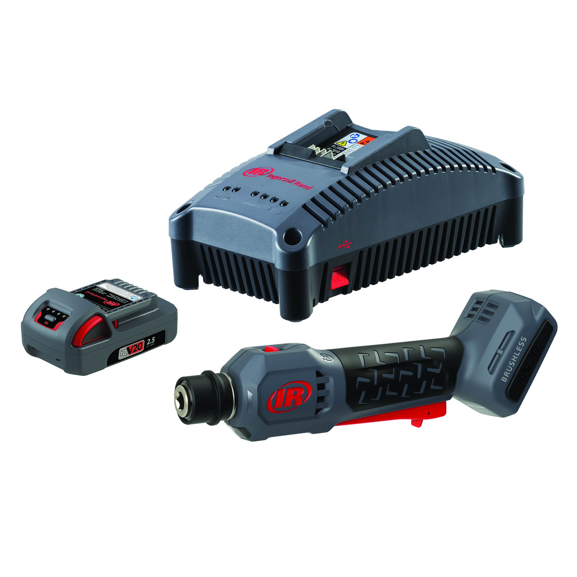 Ingersoll Rand IQV 20v Cordless Tire Buffer Kit, 7/16" Hex Quick Change, 3,000 RPM, Tool, 2qty 2.5Ah Lithium Ion Batteries, Fast Charger, G4911-K1